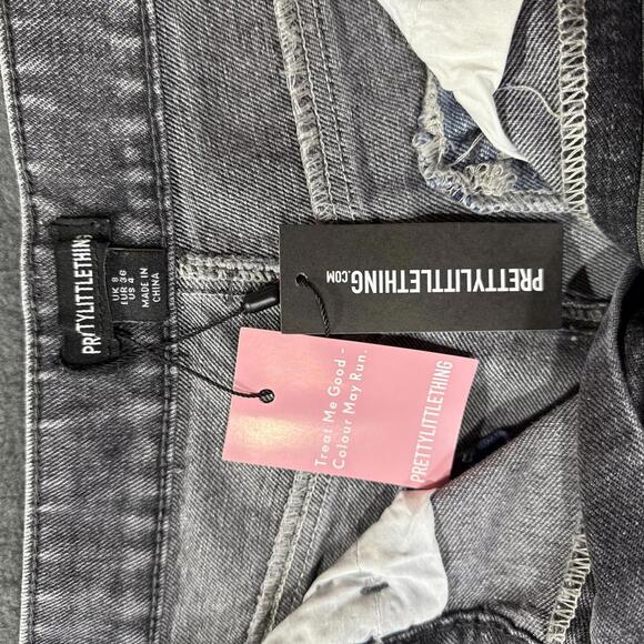 PrettyLittleThing Distressed Denim Jeans size 4 - Picture 2 of 3